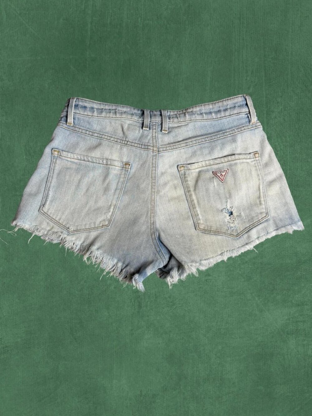 Vintage Guess Denim Shorts Distressed Light Wash Cut Off Shorts Frayed Y2K Style